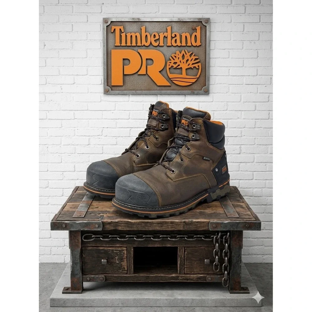 Timberland PRO Boondock 6 Inch Waterproof Composite Toe Work Boots Brown Mens 9M